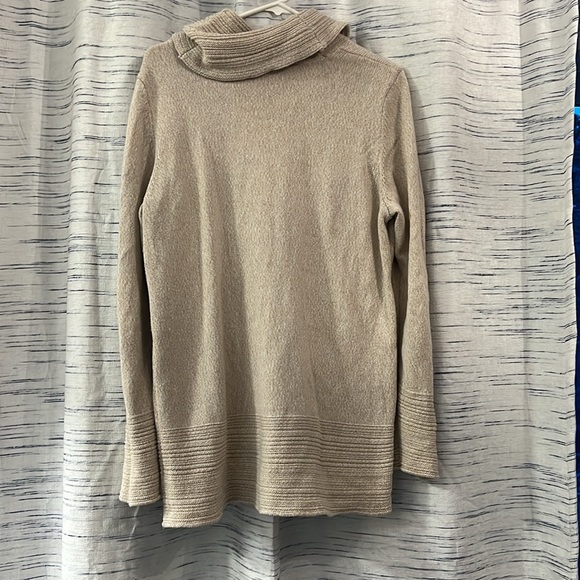 Calvin Klein Tan Cowl Neck Cotton Blend Sweater - Picture 6 of 6